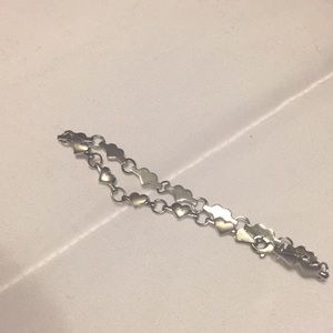 10k silver heart bracelet!